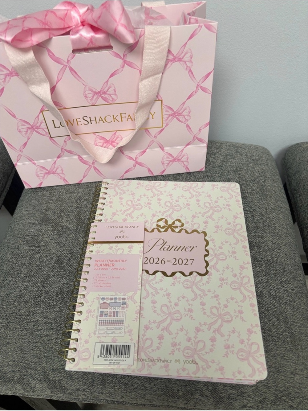LoveShackFancy Pink and Gold 2026–2027 Weekly & Monthly Planner